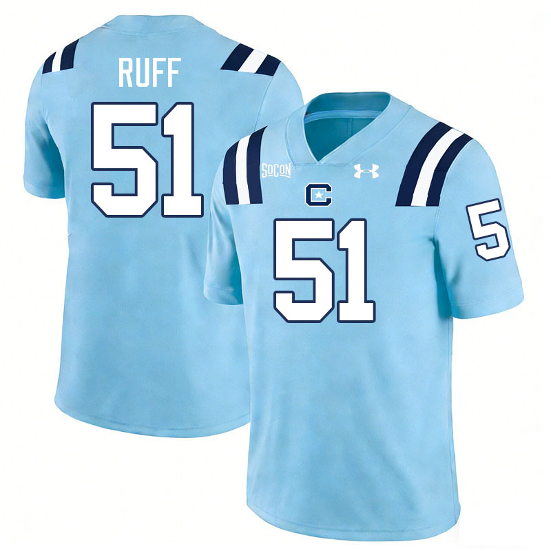 The Citadel Bulldogs #51 Brian Ruff College Football Jerseys,Uniforms-Light Blue